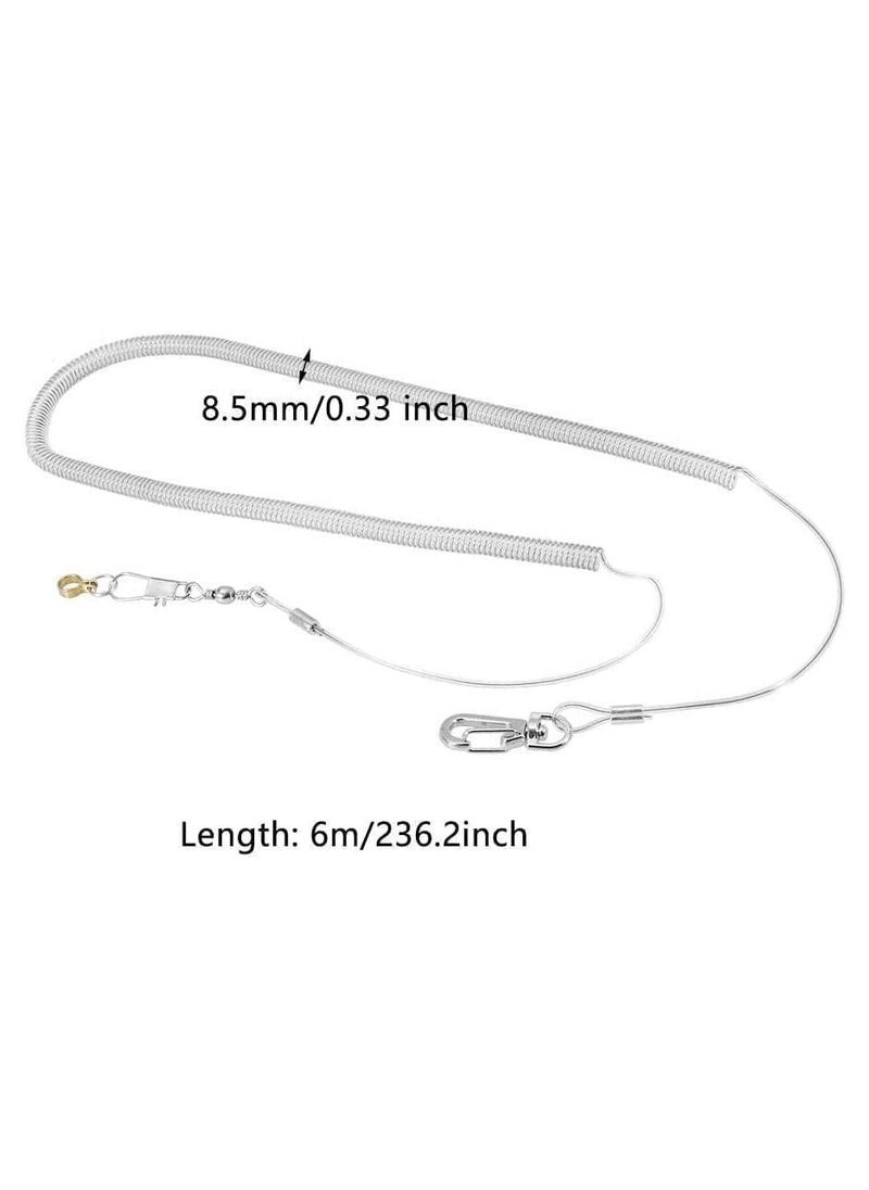 KASTWAVE Parrot Training Rope Bird Harness Leash Bird Flying Rope Flexible Bird Leash Kits Ankle Foot Ring Accessories for Bird Parrot(6.5MM+6M Flying Rope)  - Image 5