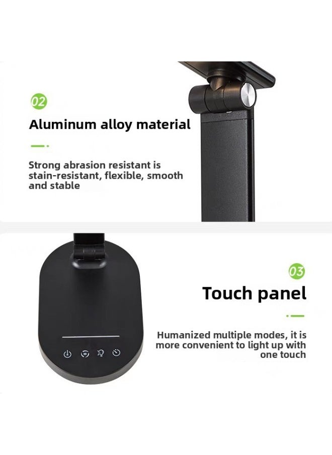 Generic Manufacturers Supply Home Touch Smart Desk Lamp Bedside Lamp Student Dormitory Usb Learning Special-Specifications:Black Plug-in (6W Sliding Light  - Image 3