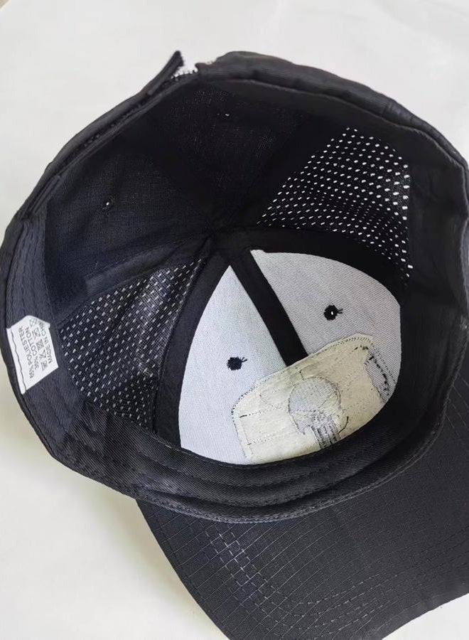 Ruinuo Skull Mesh Baseball Cap Trucker Hat Tactical Operator Caps Outdoor Breath Sun Hats, Black-skull, One Size-Medium - Image 3
