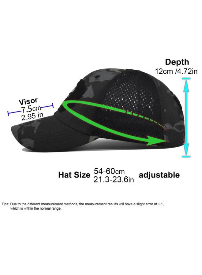 Ruinuo Skull Mesh Baseball Cap Trucker Hat Tactical Operator Caps Outdoor Breath Sun Hats, Black-skull, One Size-Medium - Image 4
