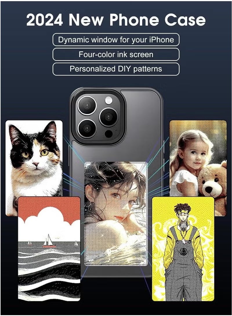 Smart Ink Phone Case DIY Ink Screen Phone Case, Compatible with Iphone13-16/Pro/ProMax, Custom Image Display AI Phone Case, Electronic Ink Phone Case, Drop resistant DIY Phone Case, Black  - Image 3