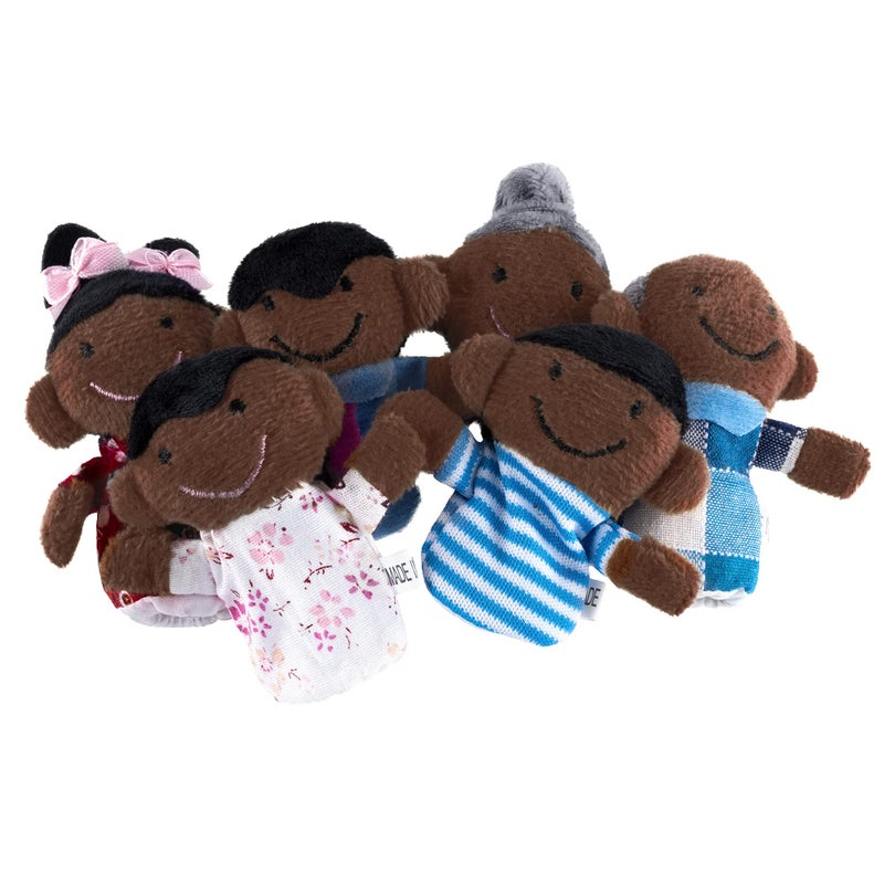 Super Z Outlet Mini Grandparents, Mom & Dad, Brother & Sister Family Style Finger Puppets for Children, Shows, Playtime, Schools - 6 Piece (Family 3) - Image 4