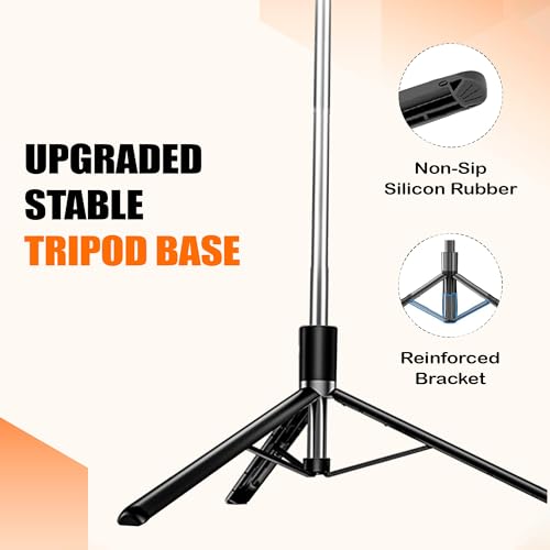Kratos K19V2 Selfie Stick with Light 67 inch/1.7 M, 360° Rotation Handle for Anti Shake Shooting Tripod, Multifunctional Bluetooth Tripod for Mobile Phone Vlogging, Live Stream & Travel - Image 3