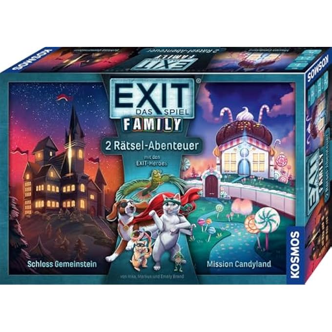 Kosmos 684662 EXIT  The Game Family Two Puzzle Adventures Castle Common Stone  Mission Candyland Escape Room Game for the Family EXIT Game Family and Children from 8 Years - Image 1