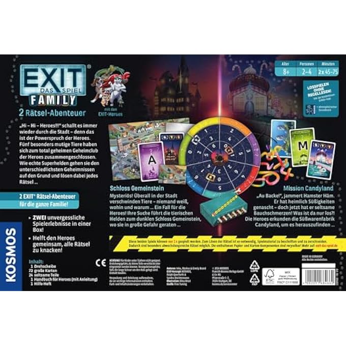 Kosmos 684662 EXIT  The Game Family Two Puzzle Adventures Castle Common Stone  Mission Candyland Escape Room Game for the Family EXIT Game Family and Children from 8 Years - Image 2