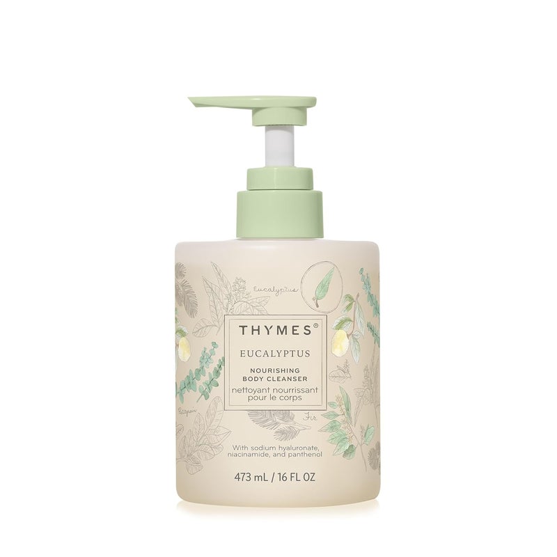 Thymes Nourishing Body Cleanser Large Moisturizing Body Wash with Pump Hydrating Cleanser Notes of Eucalyptus Oil Lemon Petitgrain Bergamot Lemongrass Lush Fir Eucalyptus 16 fl oz - Image 1
