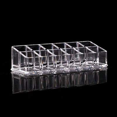 DR Mall Nirva 12 Compartment Acrylic Cosmetic Makeup Lipstick Storage Organizer Holder Box - Image 4
