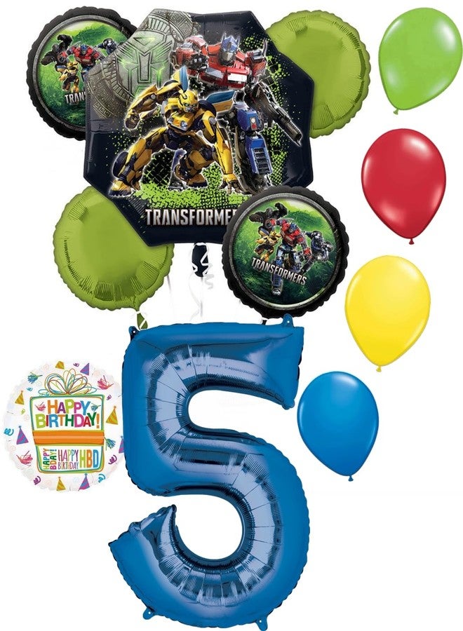 Anagram 5th Birthday Party Supplies 11pc Transformer's Balloon Bouquet Decorations - Image 1