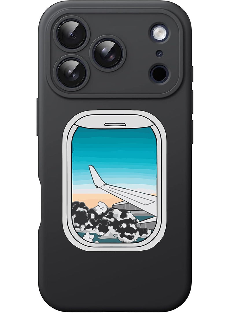 Theodor Protective Slim Fit Case Liquid Silicone Cover with Full Body Protection Anti-Scratch Shockproof Case For Apple iPhone 17 Pro Max (Black) Window-01 - Image 1