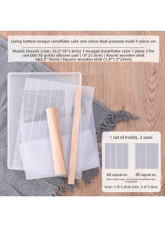 Snowflake Crisp Mold Non-stick Shaping Cooling Tool 112 Grids Active Bottom Bull Pulling Candy 5 Piece Set Handmade Diy Kit-Specifications:Live Bottom 5-piece Set (plate + Piece + Silicone Pad + Rolling Pin + Square Wood)