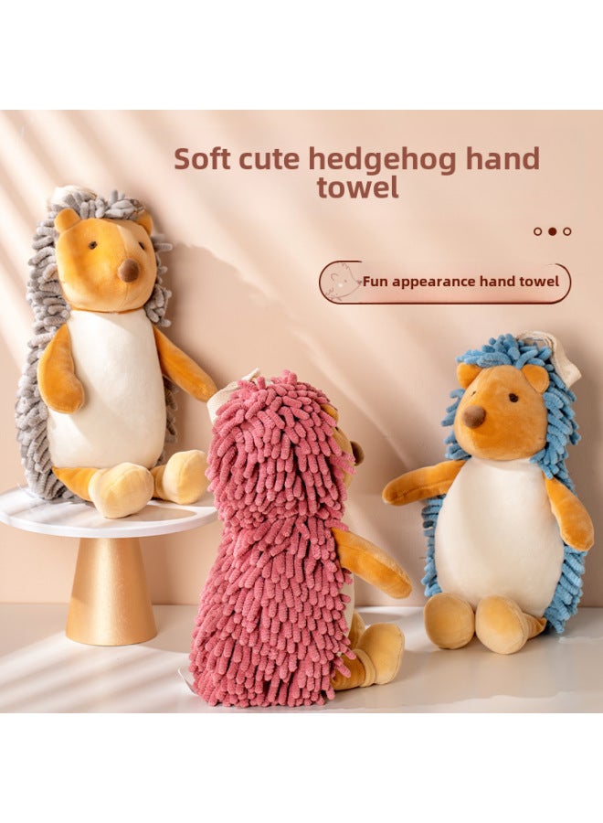 Cartoon Hedgehog Chenille Wipe Hand Doll Multifunctional Animal Creative Absorbent Wipe Hand Towel Plush Toy Wholesale-Color:Green-Height:35*25*13 - Image 2