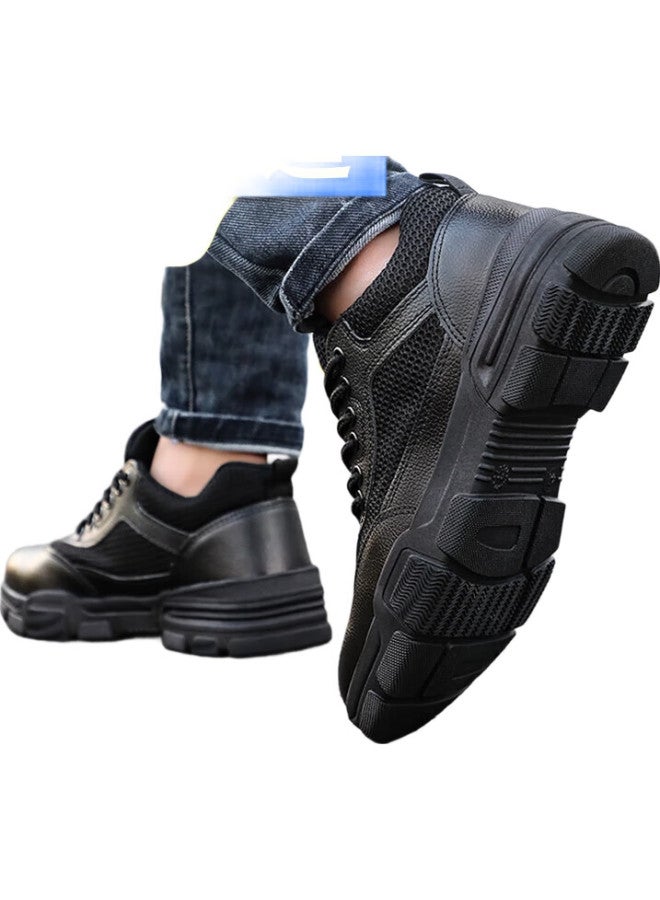 JUNBU Safety Shoes For Men With Steel Toe Cap, Anti-Smashing, Anti-Puncture, Lightweight, Soft Sole, Wear-Resistant, Construction Site Safety Work Functional Shoes 1020D Size 41 - Image 1