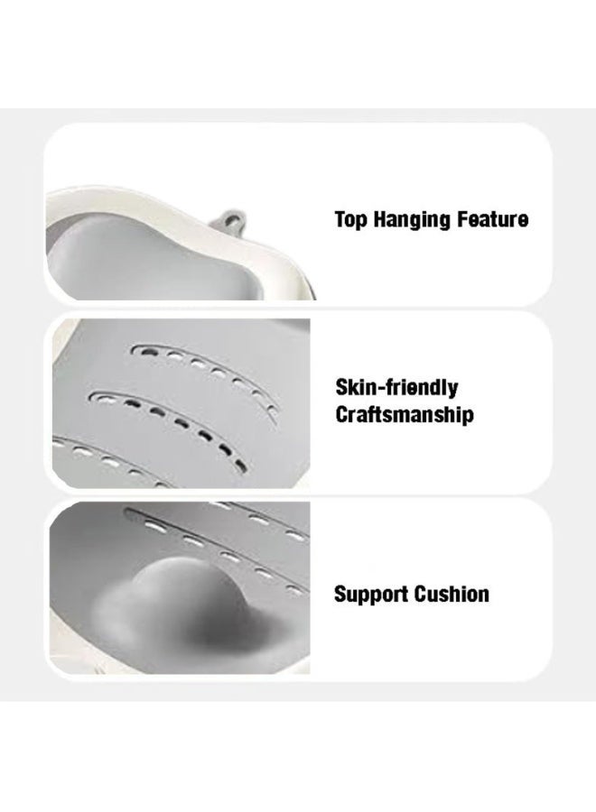 كيلا حامل استحمام للأطفال، حوض استحمام قابل للطي للرضع حديثي الولادة من عمر 0-6 أشهر، حوض استحمام ناعم للأطفال (رمادي) - Image 5