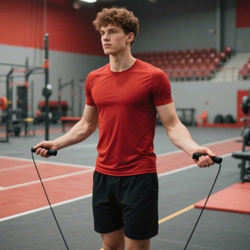 SPLASHGRIP Jump Rope, Adjustable Jump Ropes for Fitness for Women Men and Kids Tangle-Free Rapid Speed Jumping Rope Cable with Ball Bearings Exercise&Slim Body at Home School Gym Black - Image 5