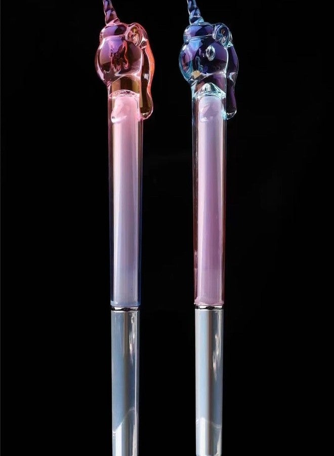 Radhya Accessories Holographic Crystal Unicorn Fountain Pen Stylish look fine writing Fountain pen for adults Birthday Return Gift (Pack of 1) - Image 1