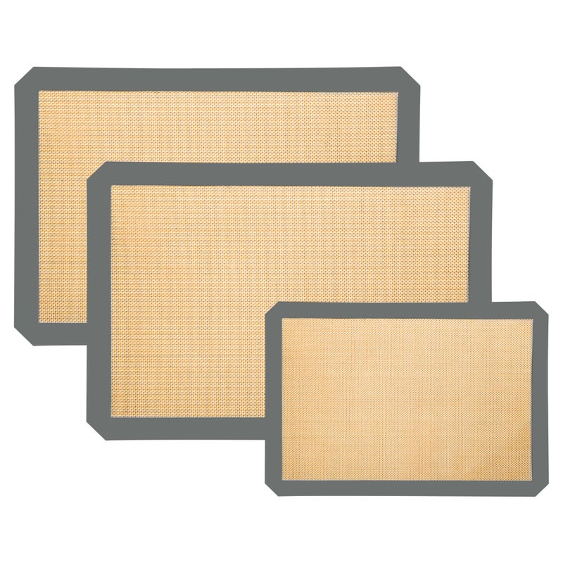 XSSDPDC 3-Pack Silicone Baking Mats - Non-Stick, Reusable Baking Sheets for Oven, Perfect for Macarons, Cookies, Pizza - Dishwasher Safe, Food Grade Kitchen Silicone Mat (Gray) - Image 1