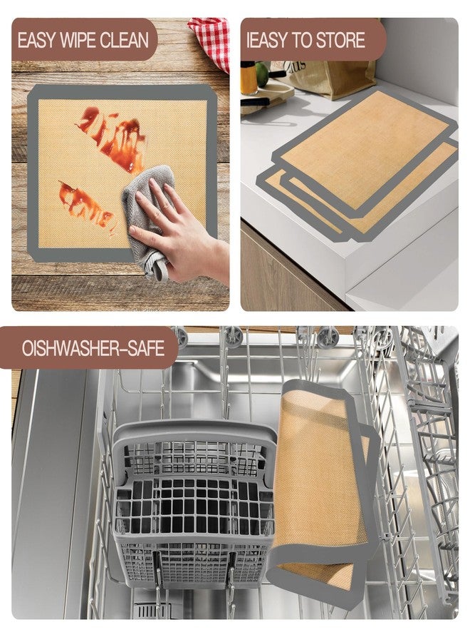XSSDPDC 3-Pack Silicone Baking Mats - Non-Stick, Reusable Baking Sheets for Oven, Perfect for Macarons, Cookies, Pizza - Dishwasher Safe, Food Grade Kitchen Silicone Mat (Gray) - Image 4