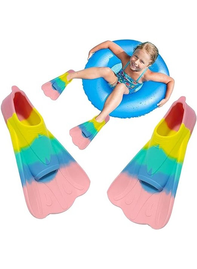 Unewshi (SIZE:M)Swim Fins Kids, Youth Flippers for Swimming,Training and Snorkeling Beginners, YouthShort Swim Fins, Size Suitable for Children, Girls, Boys (Multicolor) - Image 3