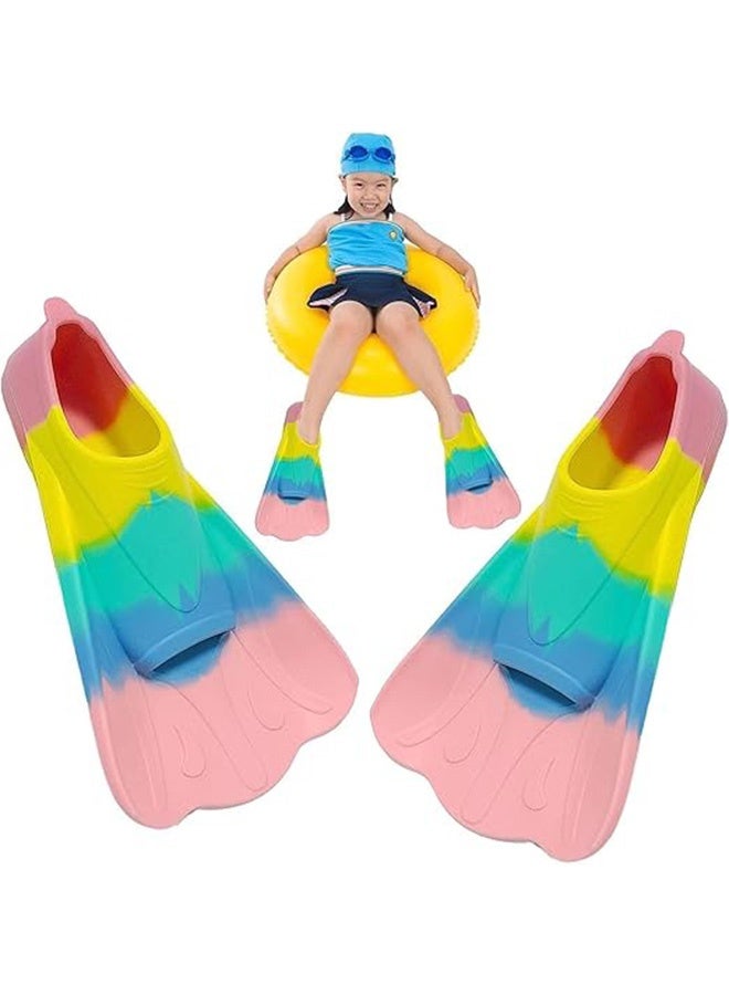 Unewshi (SIZE:M)Swim Fins Kids, Youth Flippers for Swimming,Training and Snorkeling Beginners, YouthShort Swim Fins, Size Suitable for Children, Girls, Boys (Multicolor) - Image 4