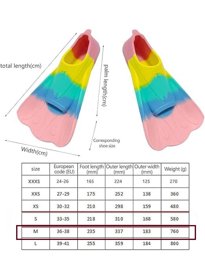 Unewshi (SIZE:M)Swim Fins Kids, Youth Flippers for Swimming,Training and Snorkeling Beginners, YouthShort Swim Fins, Size Suitable for Children, Girls, Boys (Multicolor) - Image 5