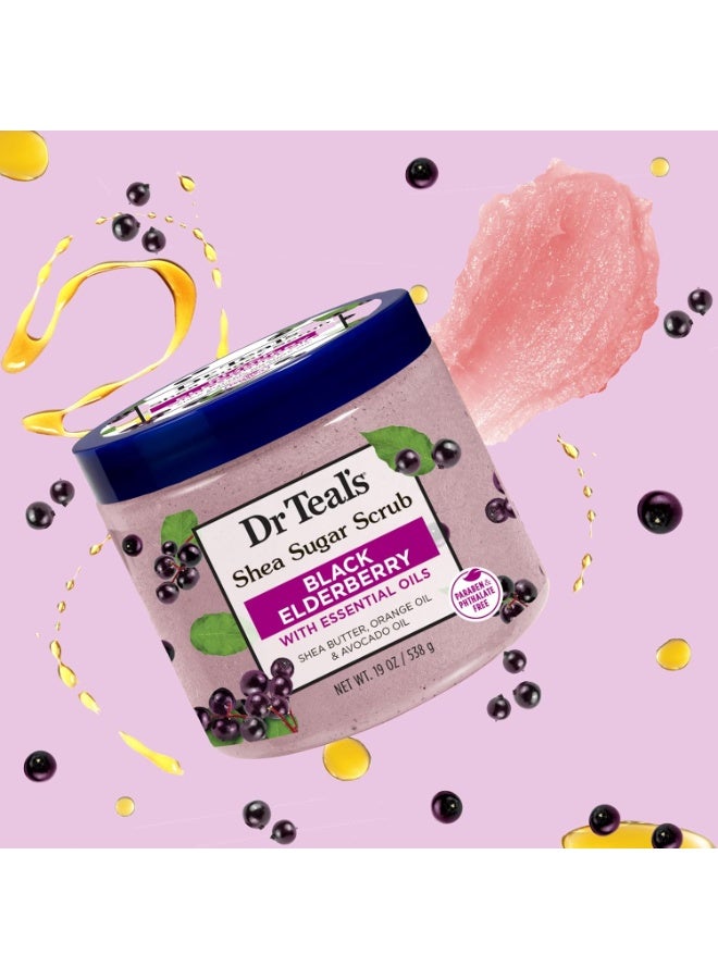 Dr Teal's Dr Teal's Shea Sugar Body Scrub, Black Elderberry with Essential Oils, 19 oz (Pack of 3)  - Image 2