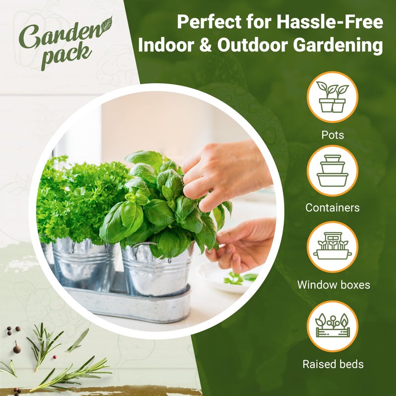 Garden Pack مجموعة زراعة الأعشاب الخاصة بك - عبوة متنوعة من 12 نوع من بذور الأعشاب - بذور الريحان، بذور النعناع، بذور إكليل الجبل، بذور الأوريجانو، بذور البقدونس والمزيد من العبوات في صندوق مع دليل بذور الأعشاب من جاردن باك - Image 5