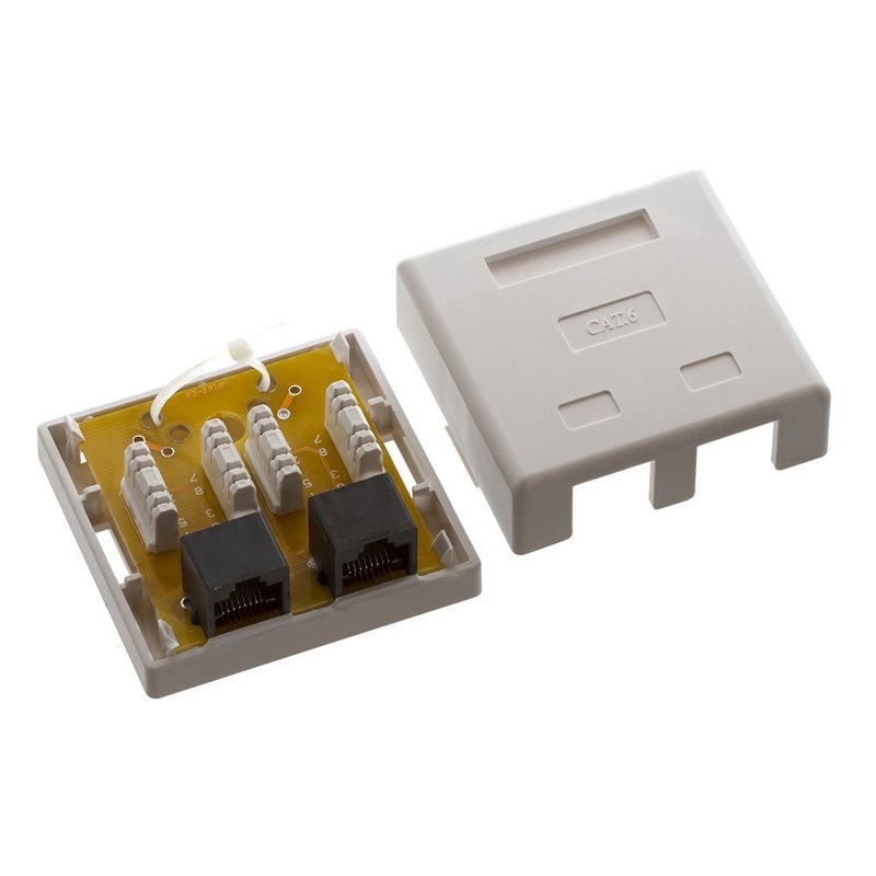 Cmple - 2 Port Cat6 Surface Mount Box, RJ45 Cat6 Dual Port Surface Mount Box for Ethernet Cables, Screws and Double-Side - Image 3