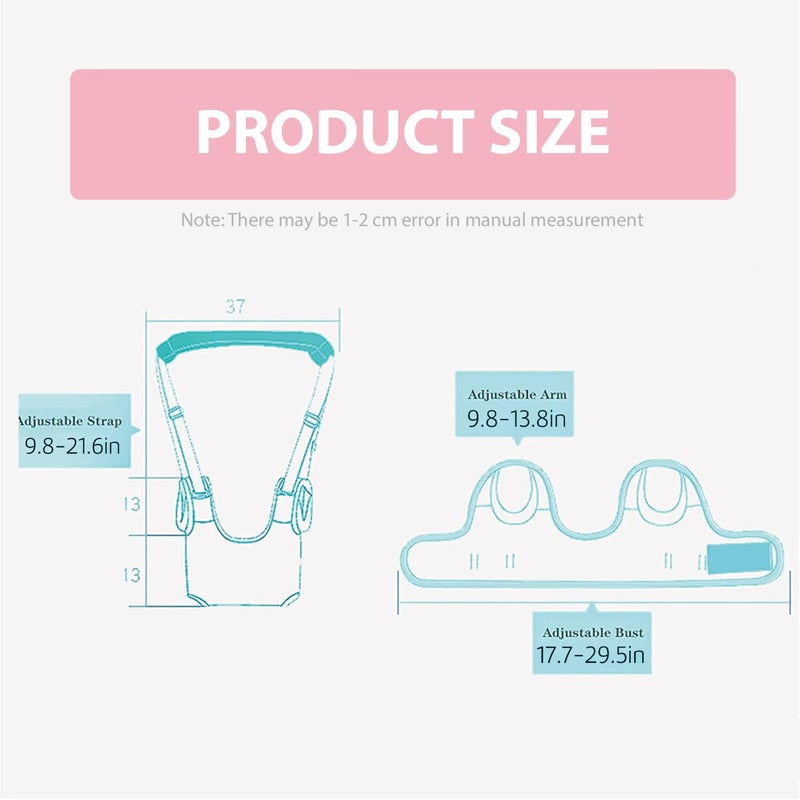 Bethbear Baby Walking Harness-Handheld Assistant Belt- Toddler Infant Walking Aid for Trainer & Support 7-24 Month Old (summer-pink-1817) - Image 2