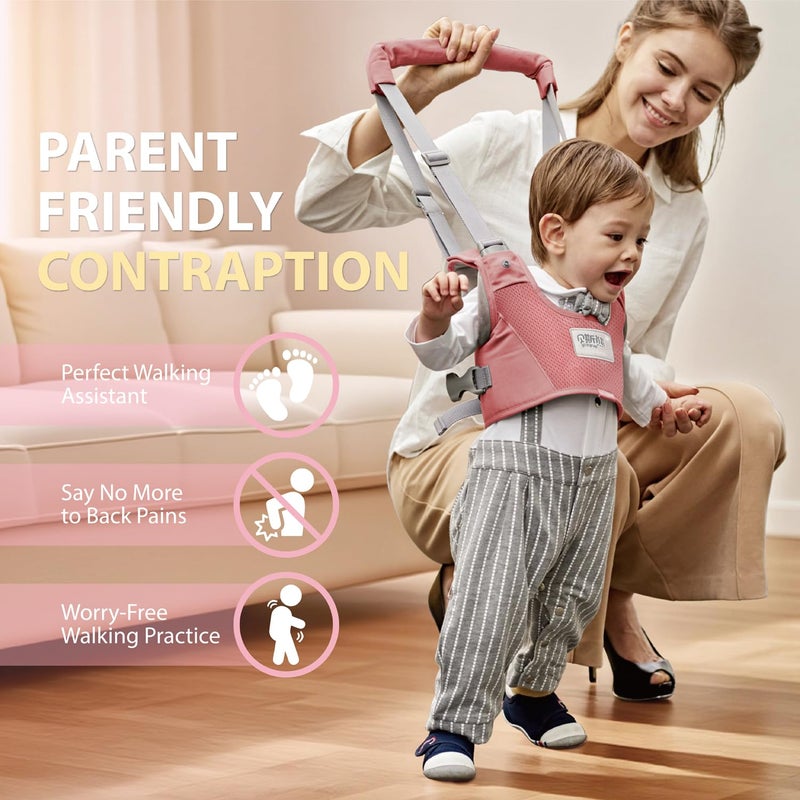 Bethbear Baby Walking Harness-Handheld Assistant Belt- Toddler Infant Walking Aid for Trainer & Support 7-24 Month Old (summer-pink-1817) - Image 3