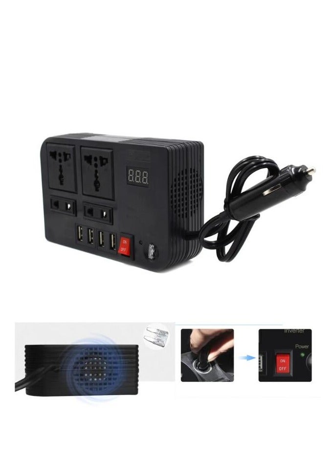 Generic 300W Car Power Inverter With 4 USB Socket Auto Charger Converter DC 12V To AC 220V Fast Charging Part  - Image 2