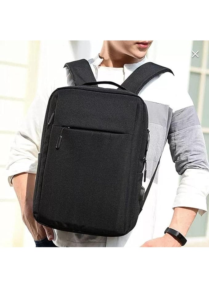 Energy Case Laptop Backpack for Men and Women with 16-inch Computer Pocket, Water-Resistant Backpack with USB Charging Port, Black