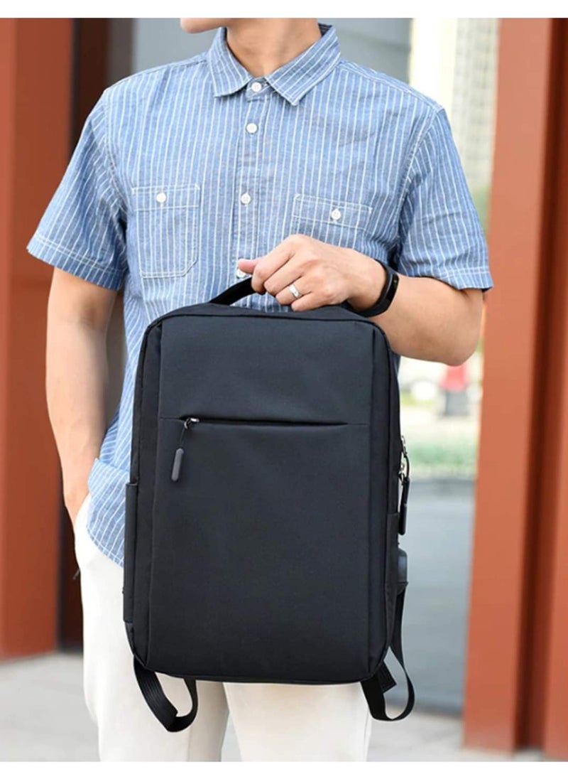 Energy Case Laptop Backpack for Men and Women with 16-inch Computer Pocket, Water-Resistant Backpack with USB Charging Port, Black