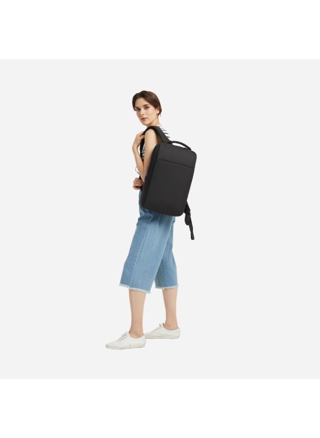 Energy Case Laptop Backpack for Men and Women with 16-inch Computer Pocket, Water-Resistant Backpack with USB Charging Port, Black