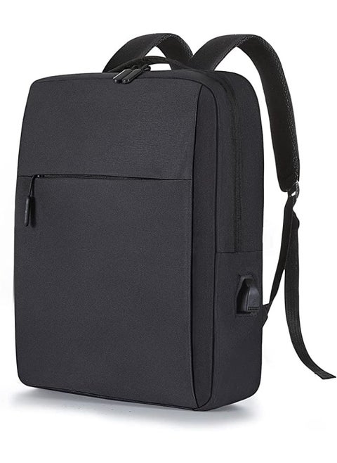 Energy Case Laptop Backpack for Men and Women with 16-inch Computer Pocket, Water-Resistant Backpack with USB Charging Port, Black
