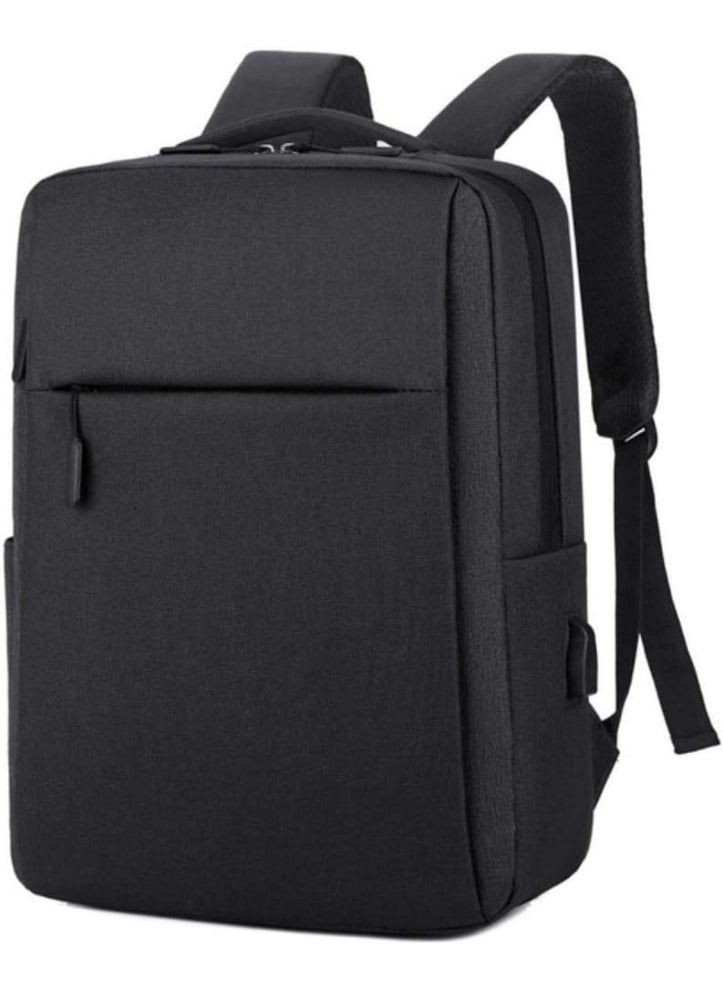 Energy Case Laptop Backpack for Men and Women with 16-inch Computer Pocket, Water-Resistant Backpack with USB Charging Port, Black