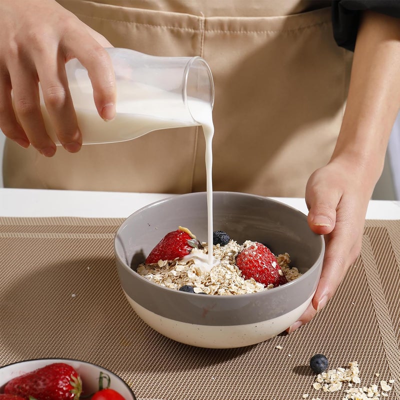 AISBUGUR Cereal Bowls Set of 4 26oz Large Soup Bowls for Kitchen Ceramic Bowls for Oatmeal Salad Pasta Soup Dessert Serving Bowls Dishwasher  Microwave Safe Grey - Image 4
