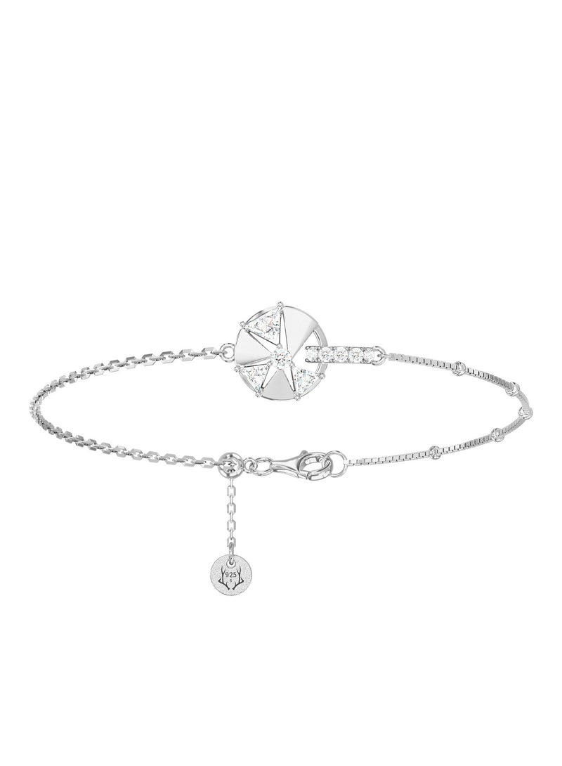 AWNL Women's Silver Bracelet with CZ Diamonds Cardamom Flower Design Gift for Women - Image 3