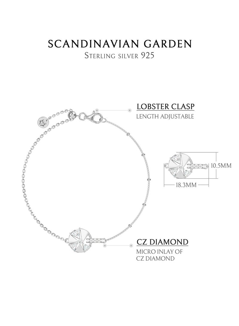 AWNL Women's Silver Bracelet with CZ Diamonds Cardamom Flower Design Gift for Women - Image 4