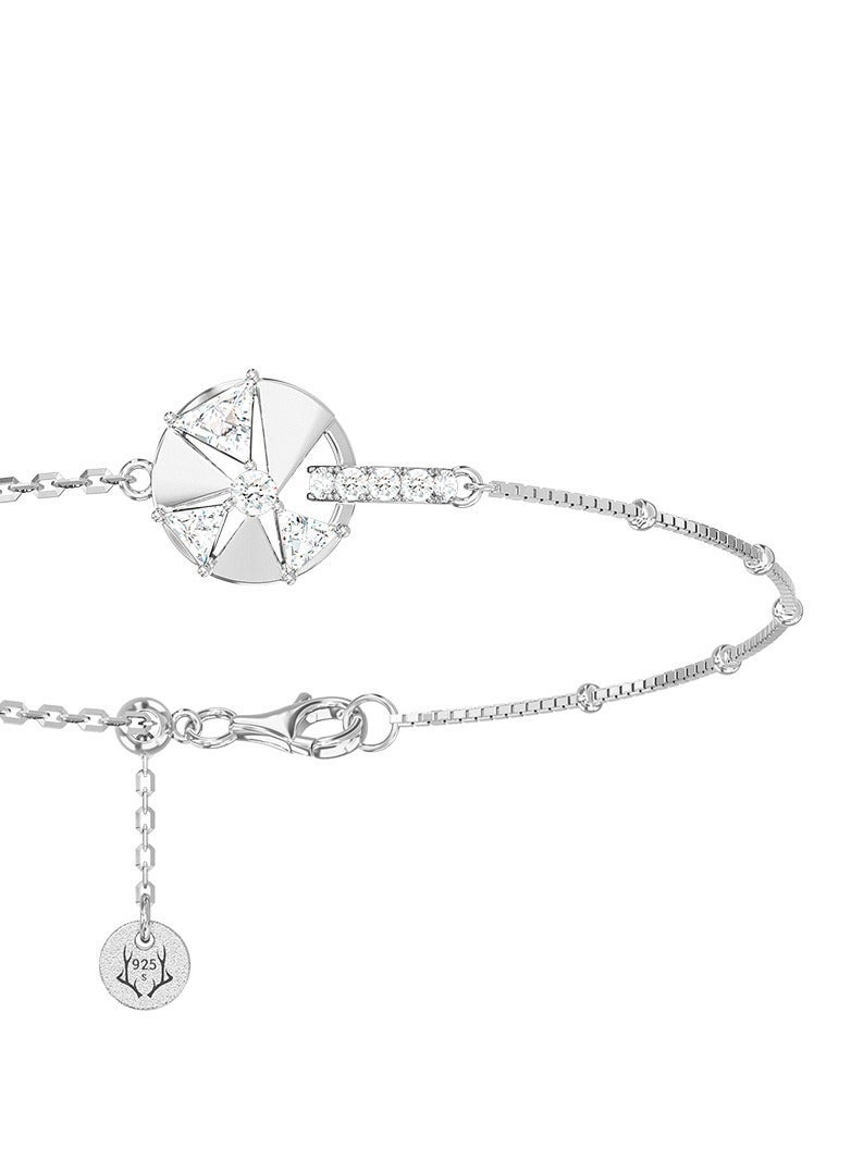AWNL Women's Silver Bracelet with CZ Diamonds Cardamom Flower Design Gift for Women - Image 5
