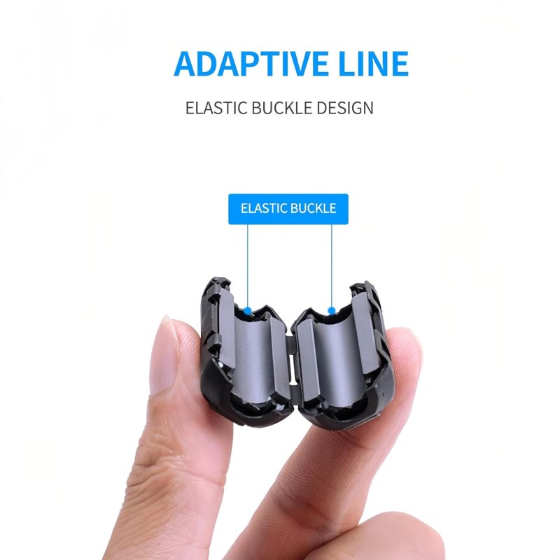 Ferrite Ring Filter 20 Pack Black 9mm Inner Diameter - Snap-on EMI RFI Suppressor for Home Office DIY Enthusiasts Audio Video Devices - Image 5