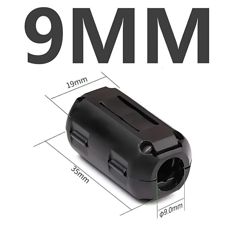 Ferrite Ring Filter 20 Pack Black 9mm Inner Diameter - Snap-on EMI RFI Suppressor for Home Office DIY Enthusiasts Audio Video Devices - Image 2