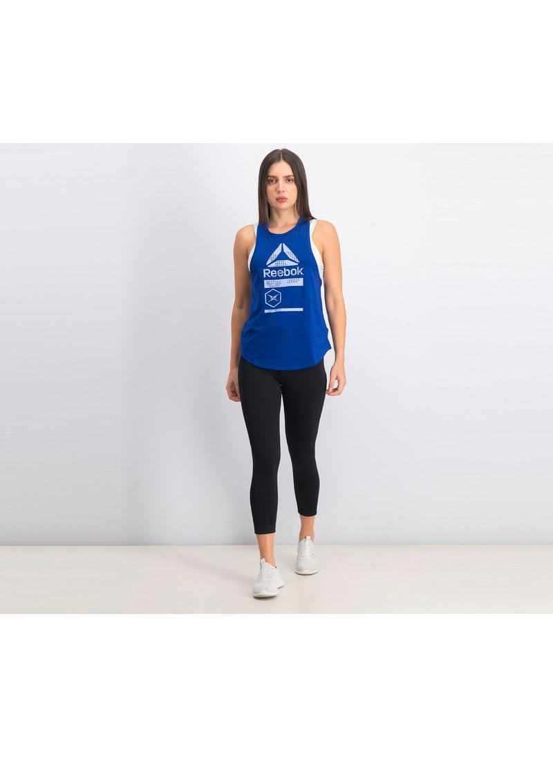 Reebok Womens Active Chill Graphic Tank, Deep Cobalt  - Image 3