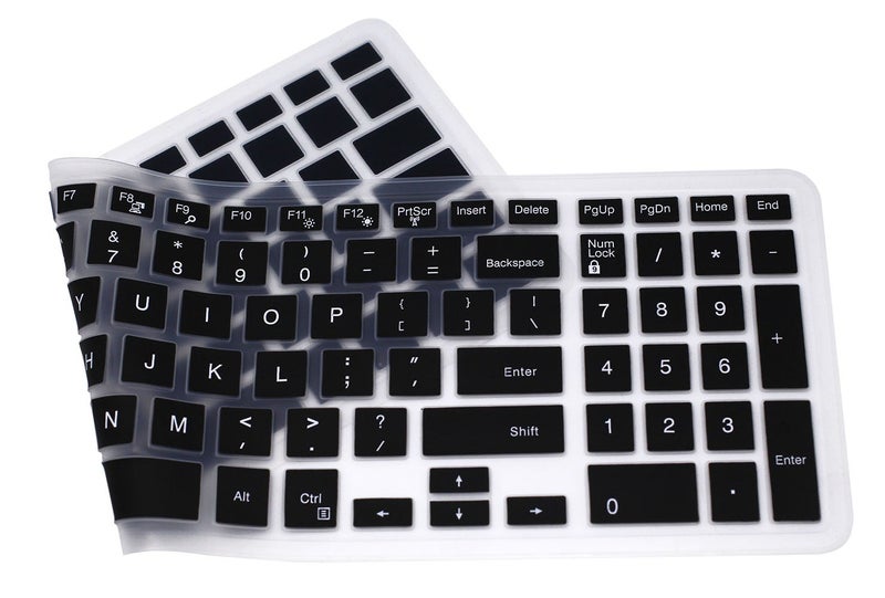 UHamn Elastic Silicone Keyboard Skin Compatible for 15.6 inch Dell Inspiron 15 3000 & 5000 Series, 17.3 inch Dell Inspiron 17 5000 Series, Inspiron 15 i3541 i5566, Inspiron 17 i5749 Series Laptop (Black) - Image 4