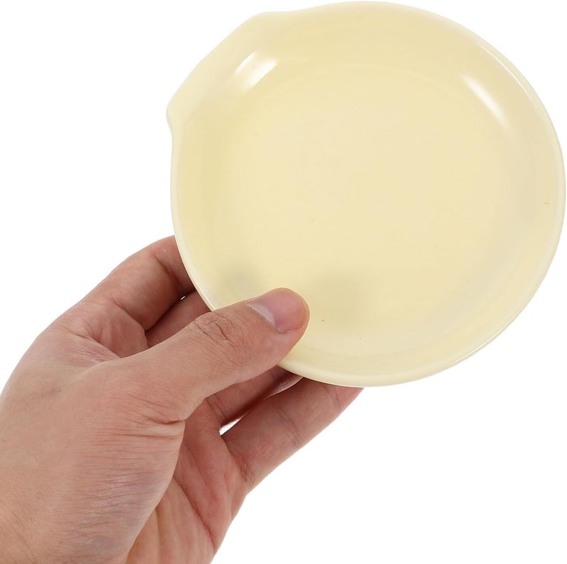 Ceramic Spoon Rest for Kitchen Counter and Stove -resistant Non-slip Utensil Holder round Beige Design Spoon Cradle for Cooking Ladles - Image 4