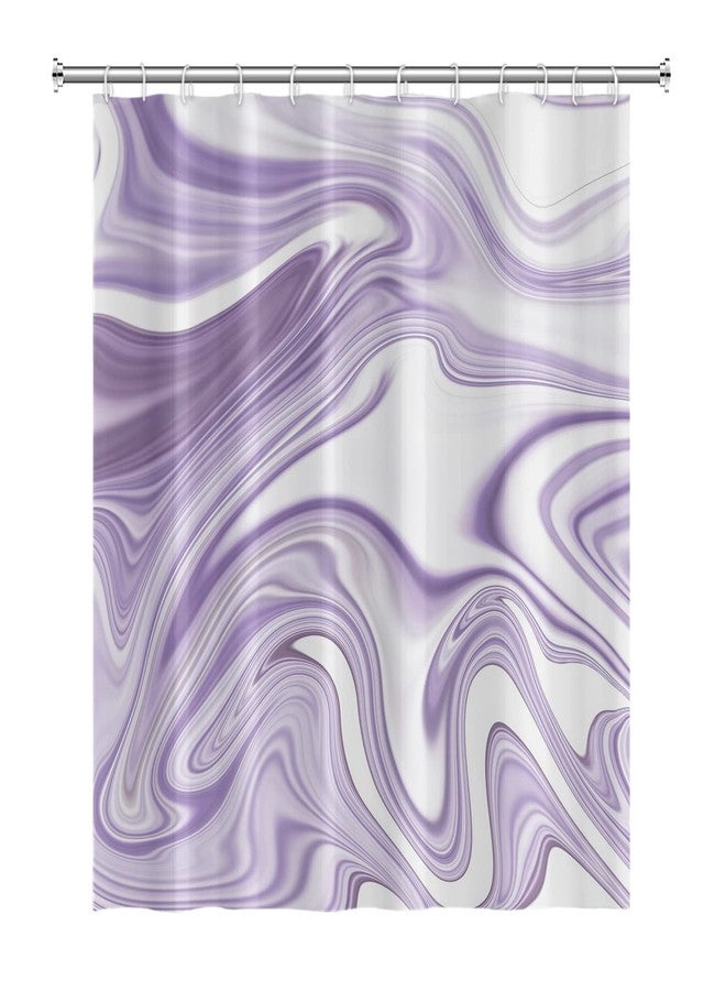 Umpoo Purple and White Marble Bathroom Shower Curtain Abstract Smooth Texture Bath Curtain with Hooks Waterproof Polyester Fabric Shower Curtains for Modern Aesthetics Bath Decorative, 72x84 Inch - Image 4