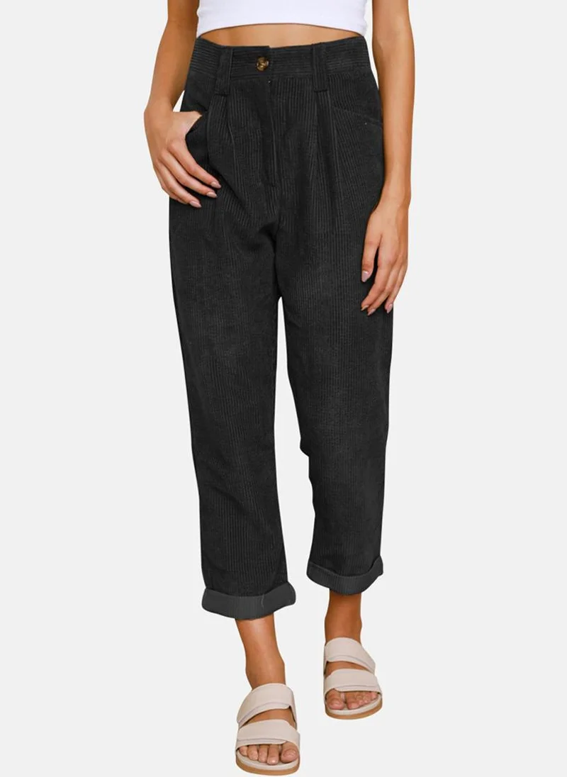 يونيكي Black Plain Casual Trouser