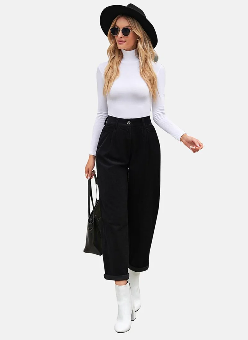 يونيكي Black Plain Casual Trouser