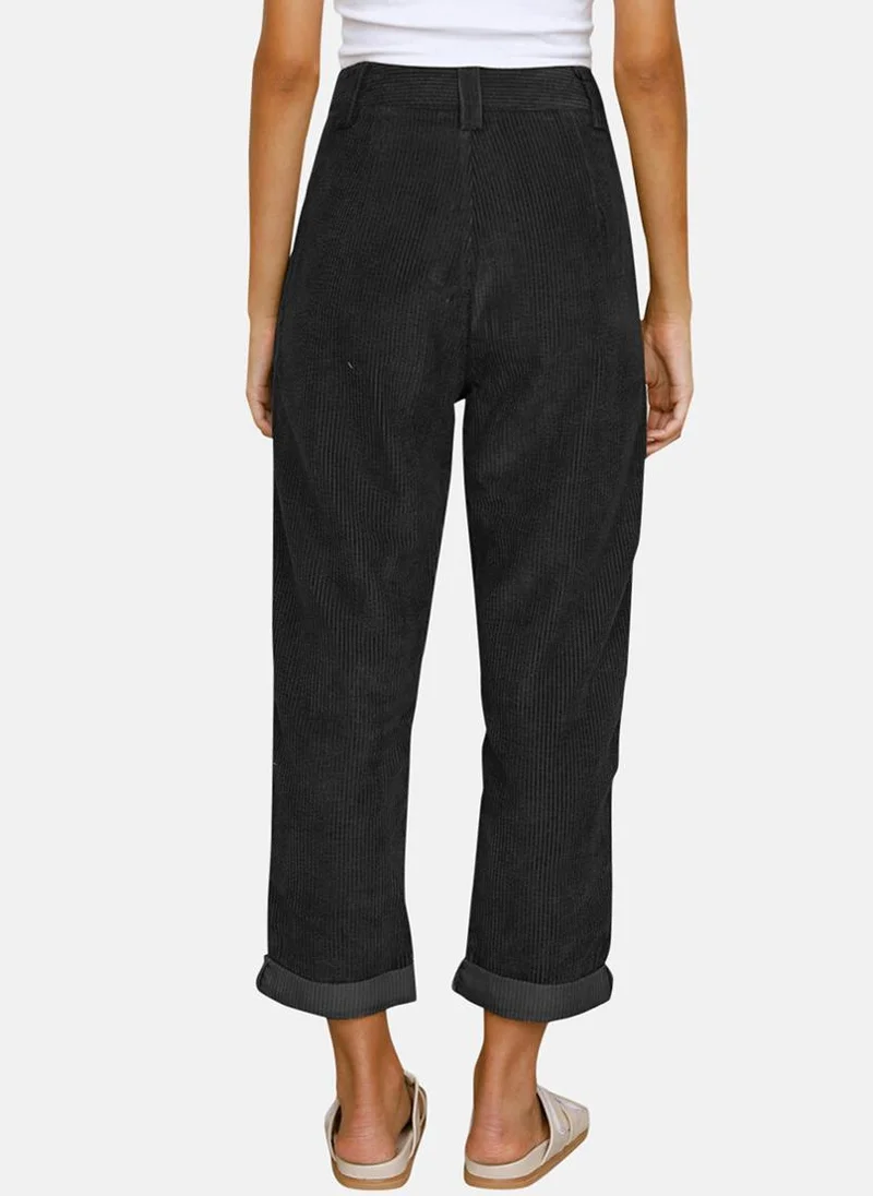 يونيكي Black Plain Casual Trouser