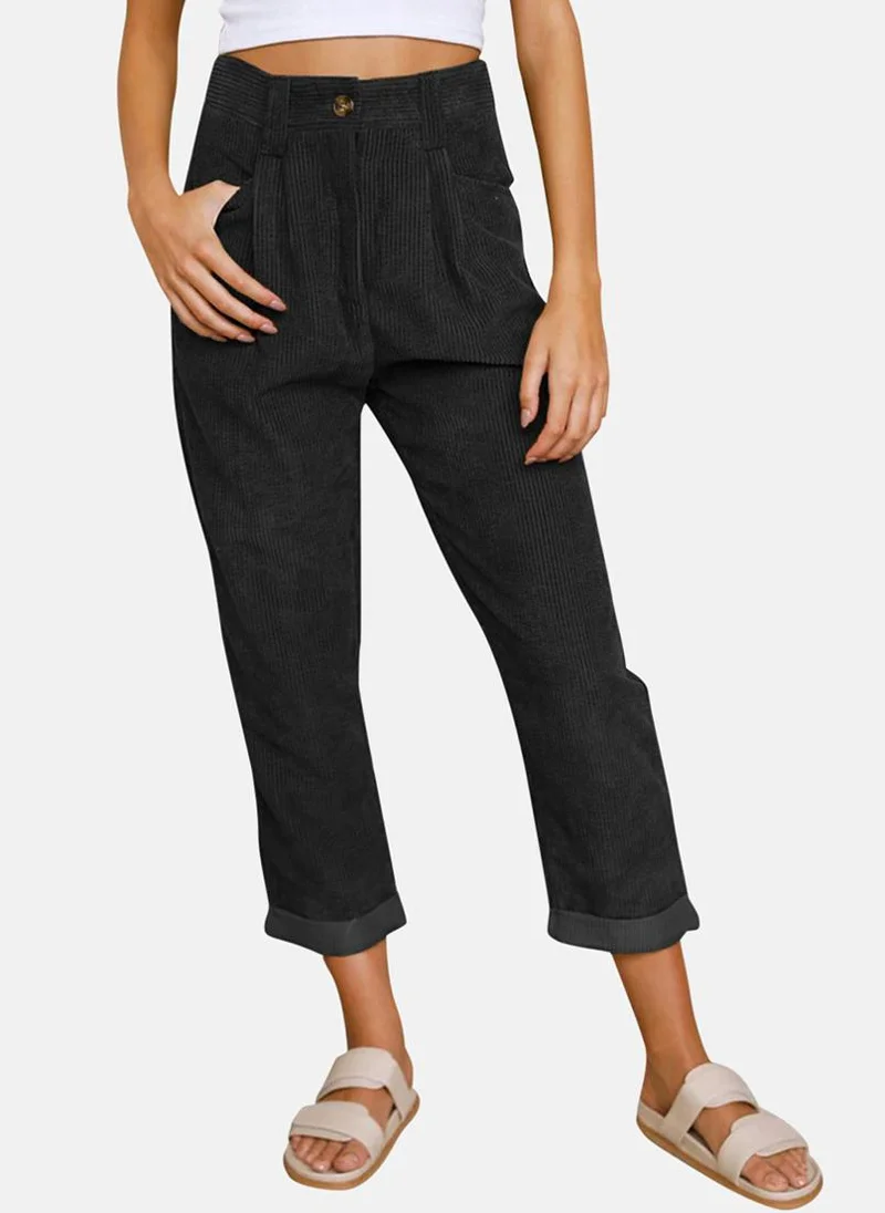 يونيكي Black Plain Casual Trouser