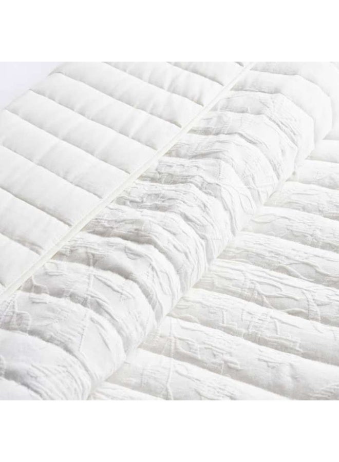 Pan Home 3-Piece Cotton Matelasse Bedspread Set - Bright Ivory - Image 3